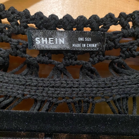 SHEIN SWIMSUIT BEACH COVER gauze like front/back, crotchet sides, collar, bottom - Picture 8 of 9